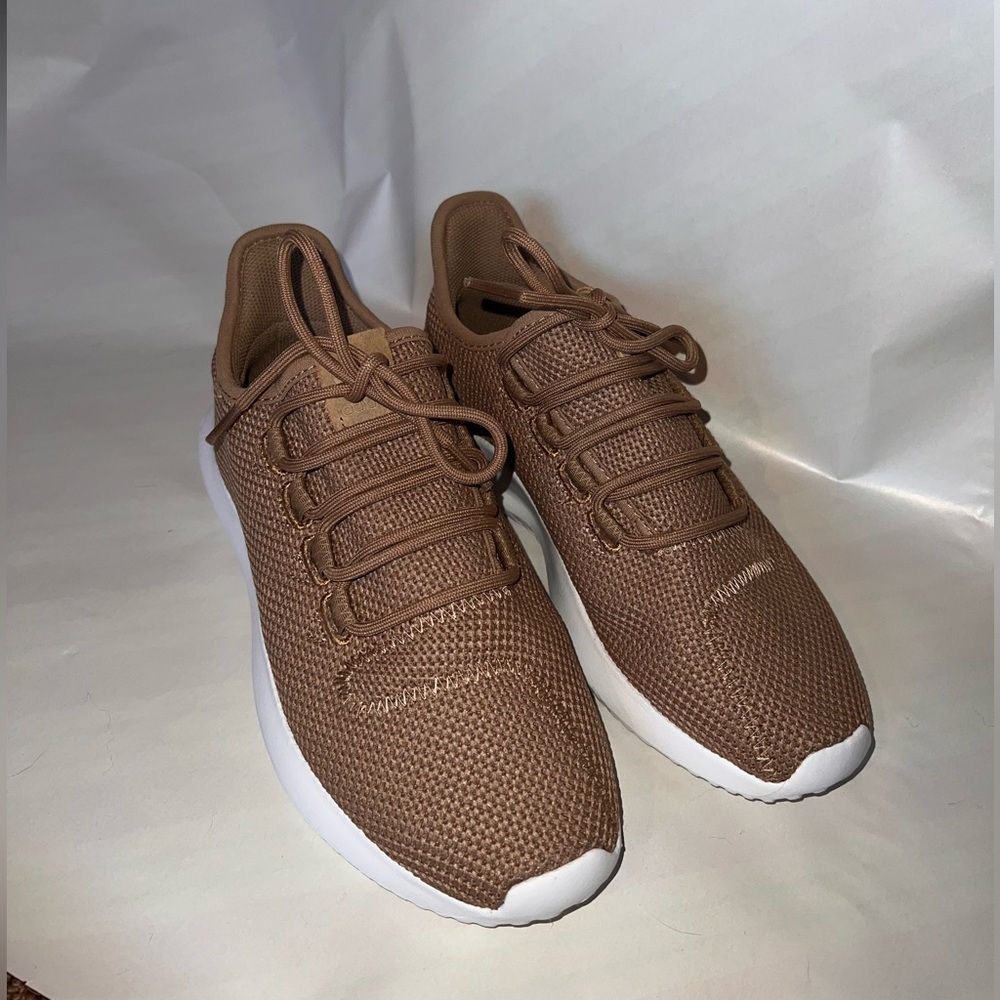 New Adidas Tubular Shadow Knit Sneaker in Beige Sand